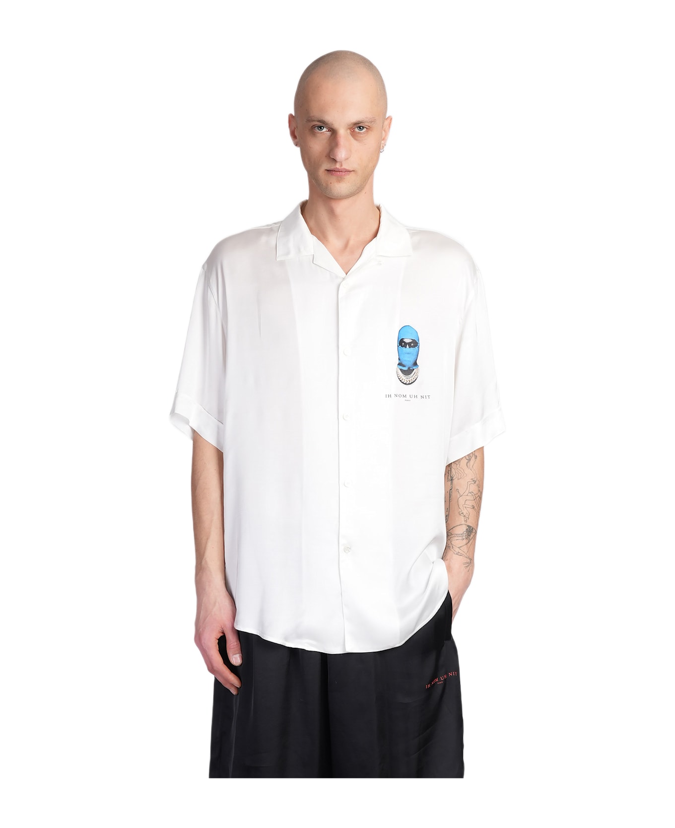 ih nom uh nit Shirt In White Viscose - white