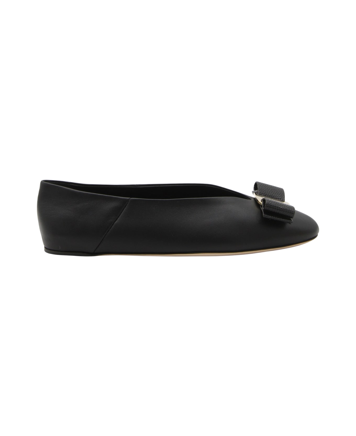 Black ferragamo flats hotsell