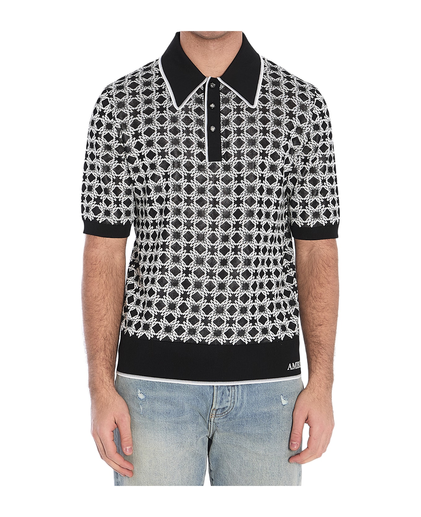 AMIRI Ma Quad Polo Shirt - BLACK