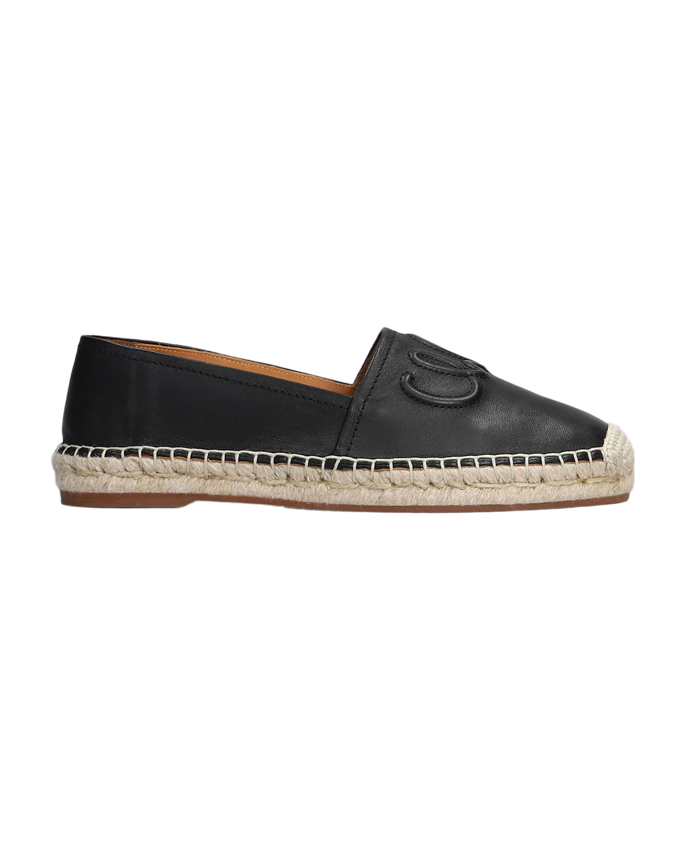 Chloé Isla Espadrilles In Black Leather - black