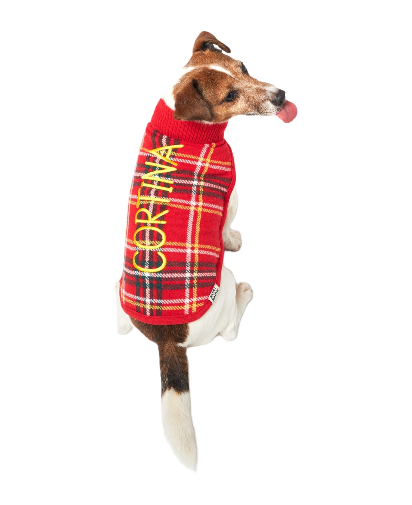 MC2 Saint Barth Dog Sweater With Tartan Print - RED