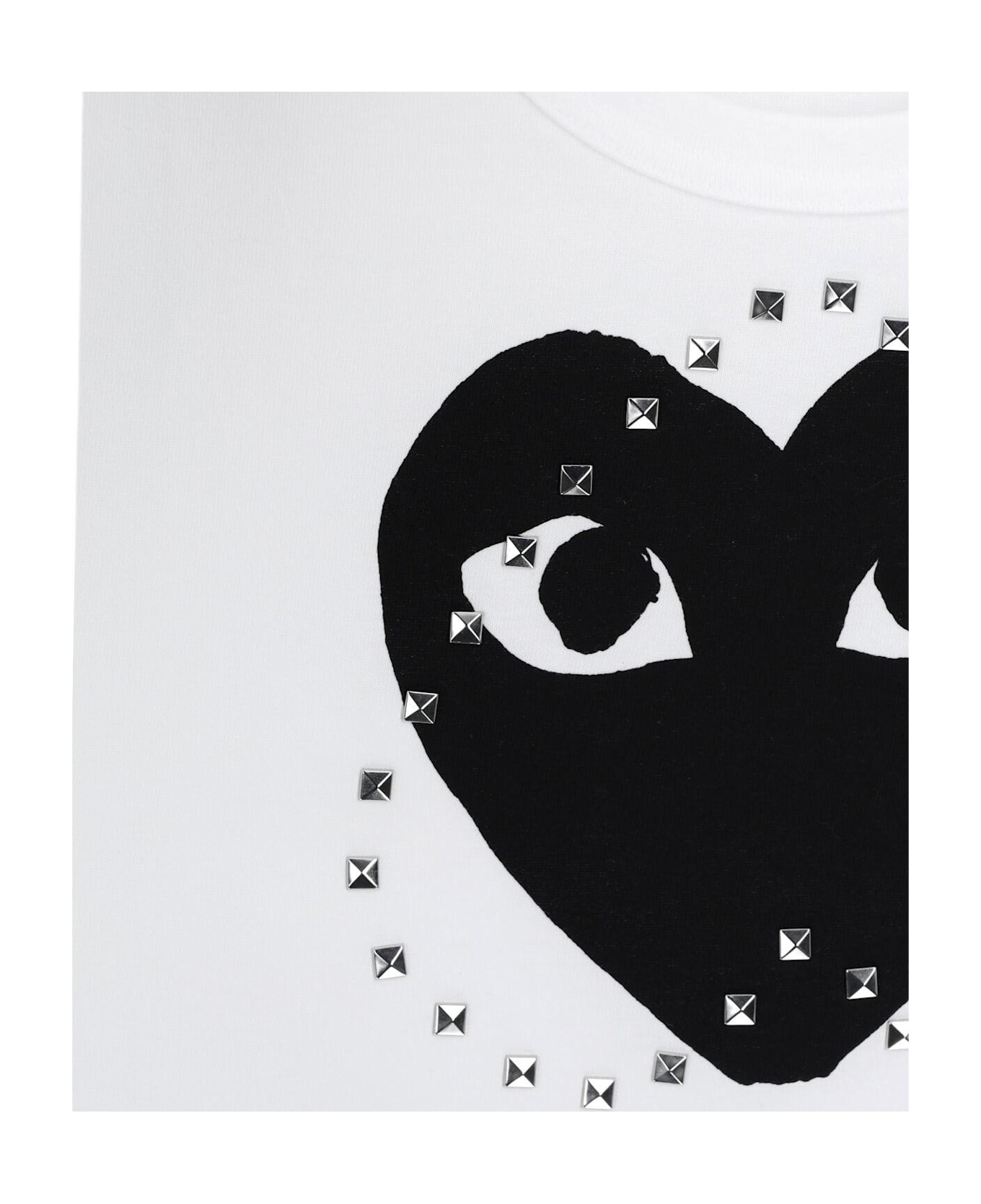 Comme des Garçons Play Logo T-shirt With Studs - White