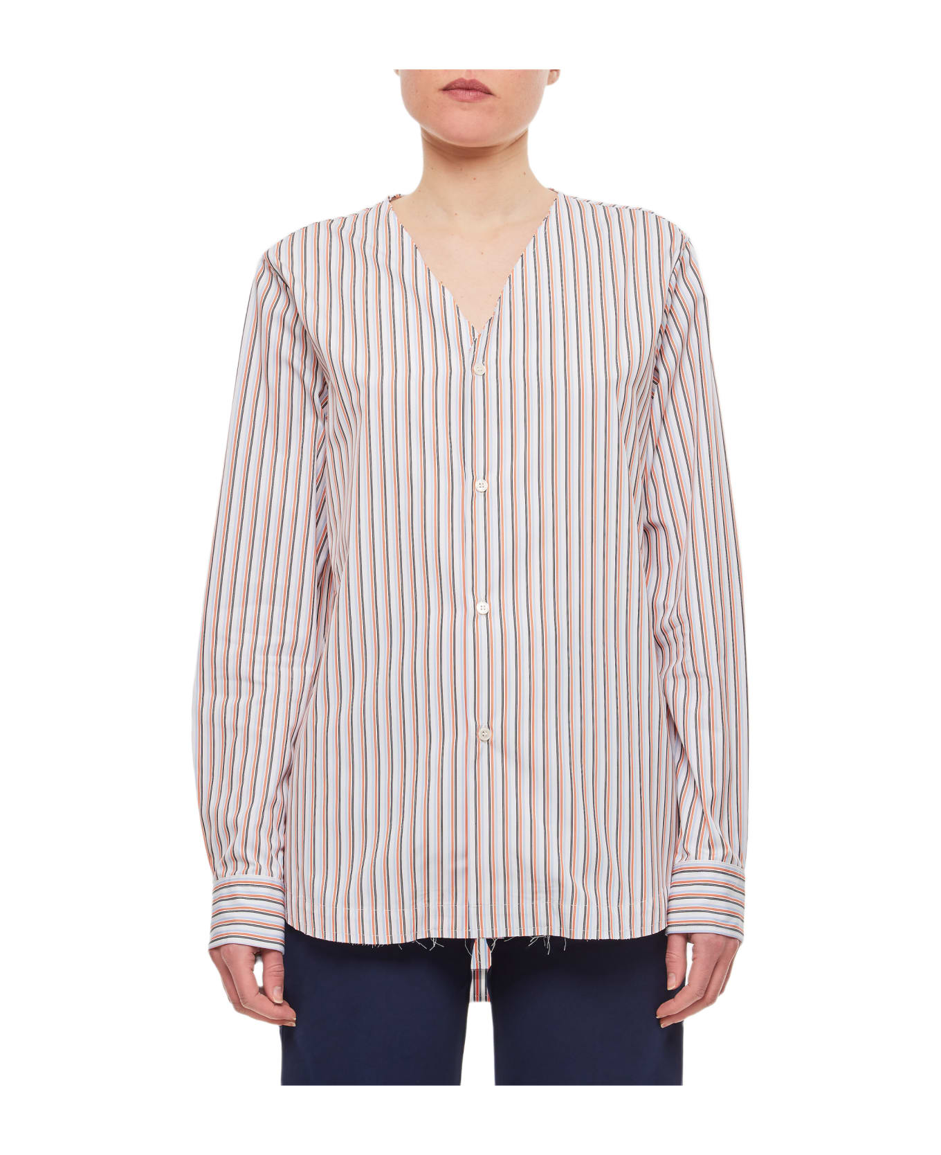 Plan C Long Sleeve Cotton Shirt - MultiColour