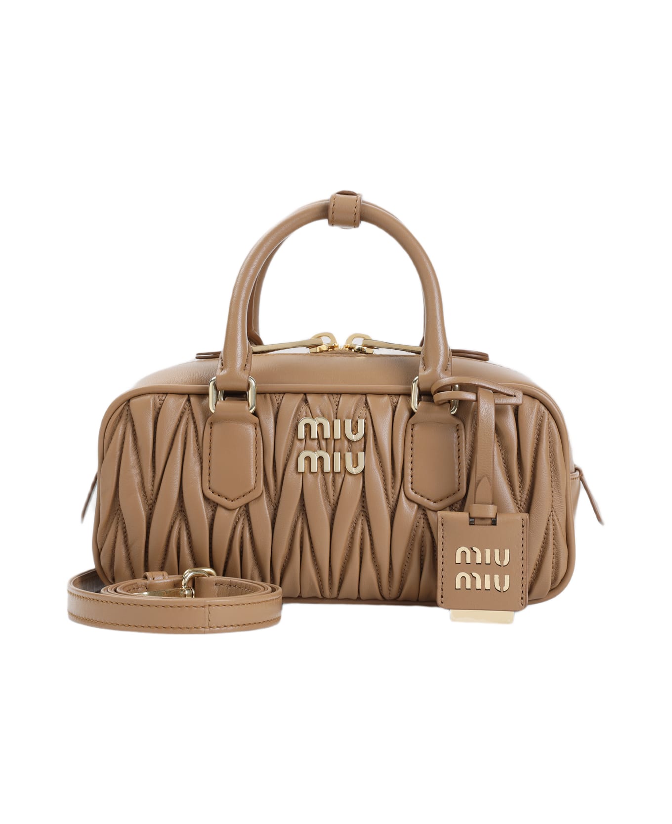 Miu Miu Lamb Leather Handbag - L Caramel