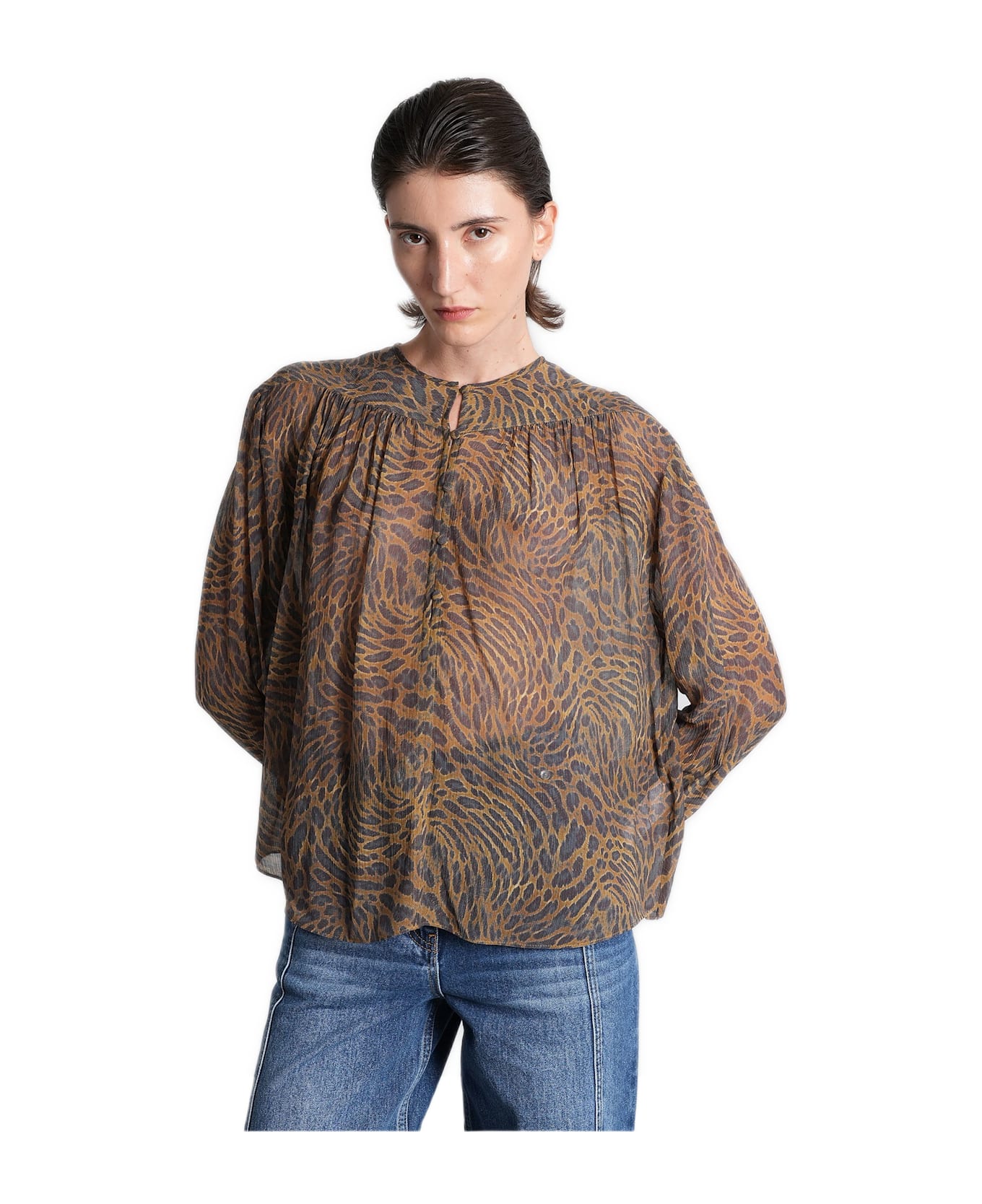 IRO Cyriel Blouse In Animalier Viscose - Animalier