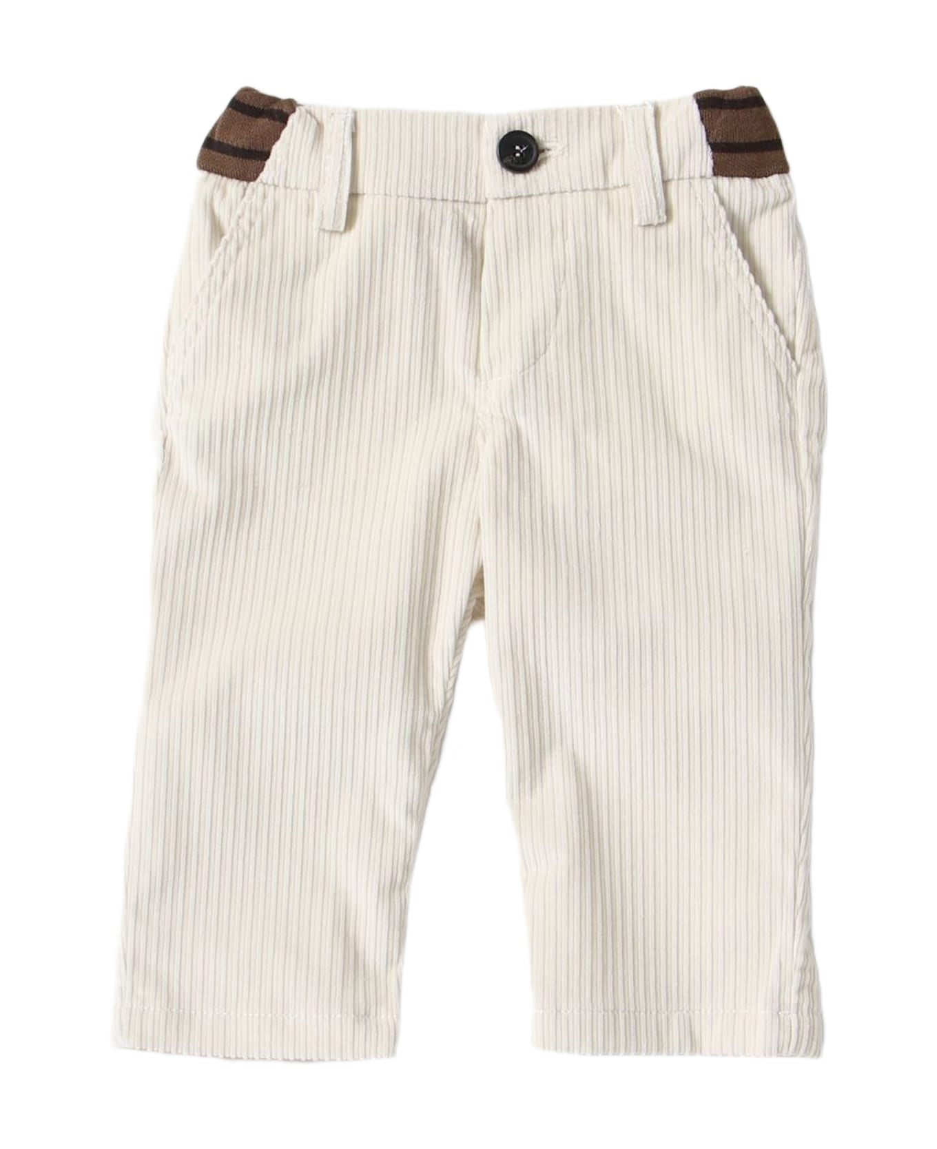 Fendi White Cotton Trousers - Gesso