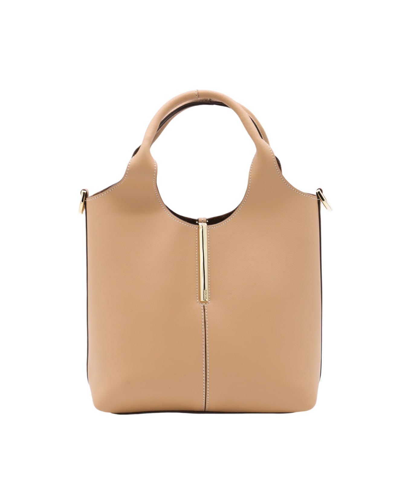Tod
s Cream Leather Top Handle Bag - Camel
