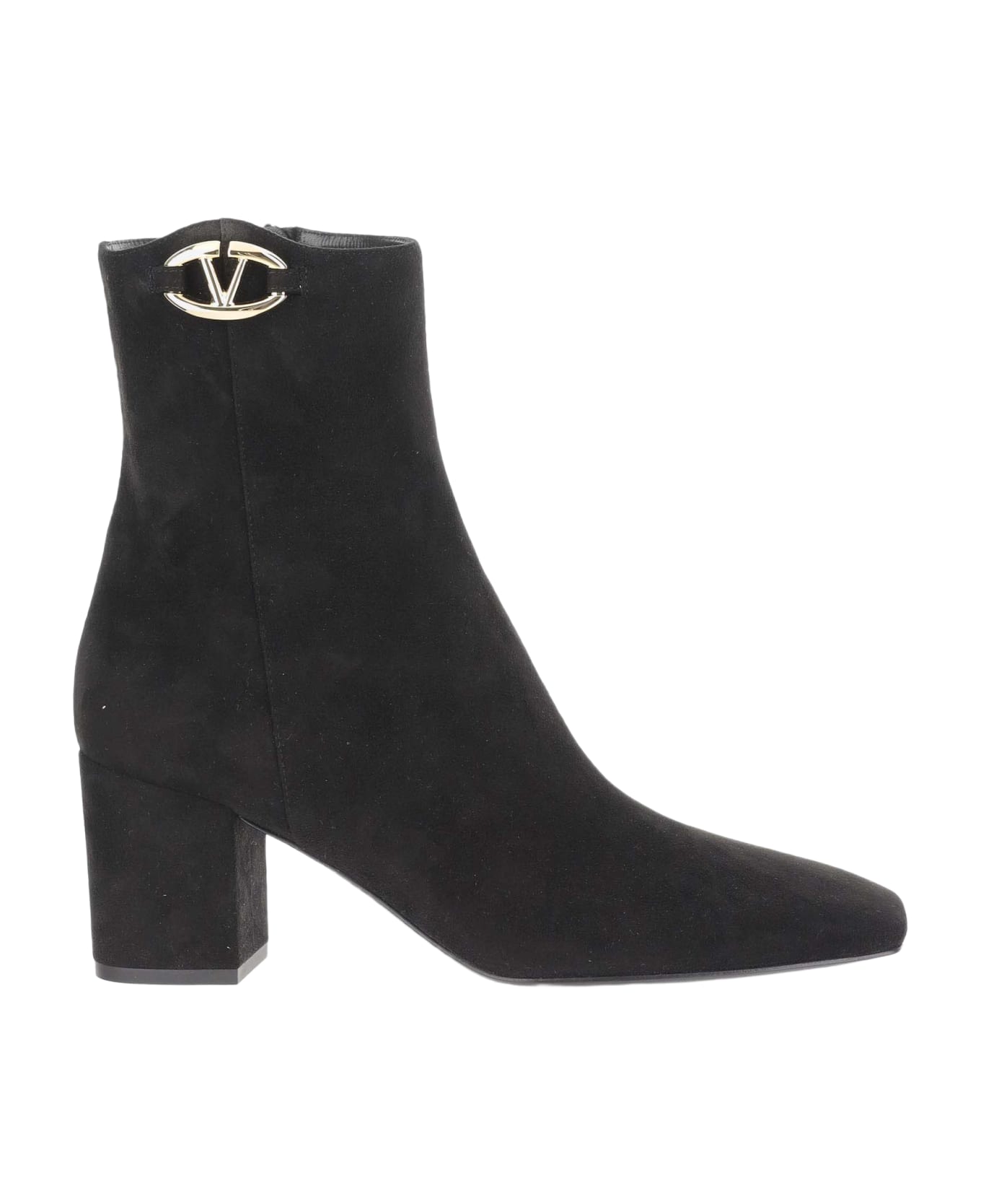 Valentino Garavani Vlogo The Bold Edition Suede Ankle Boot - Black