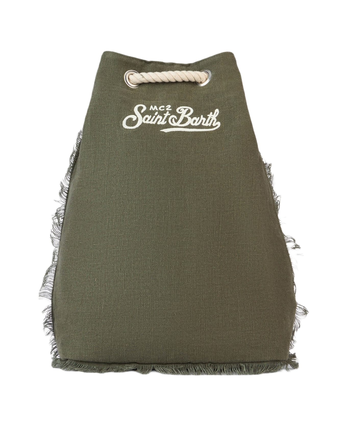 MC2 Saint Barth Green Boat Linen Backpack - GREEN