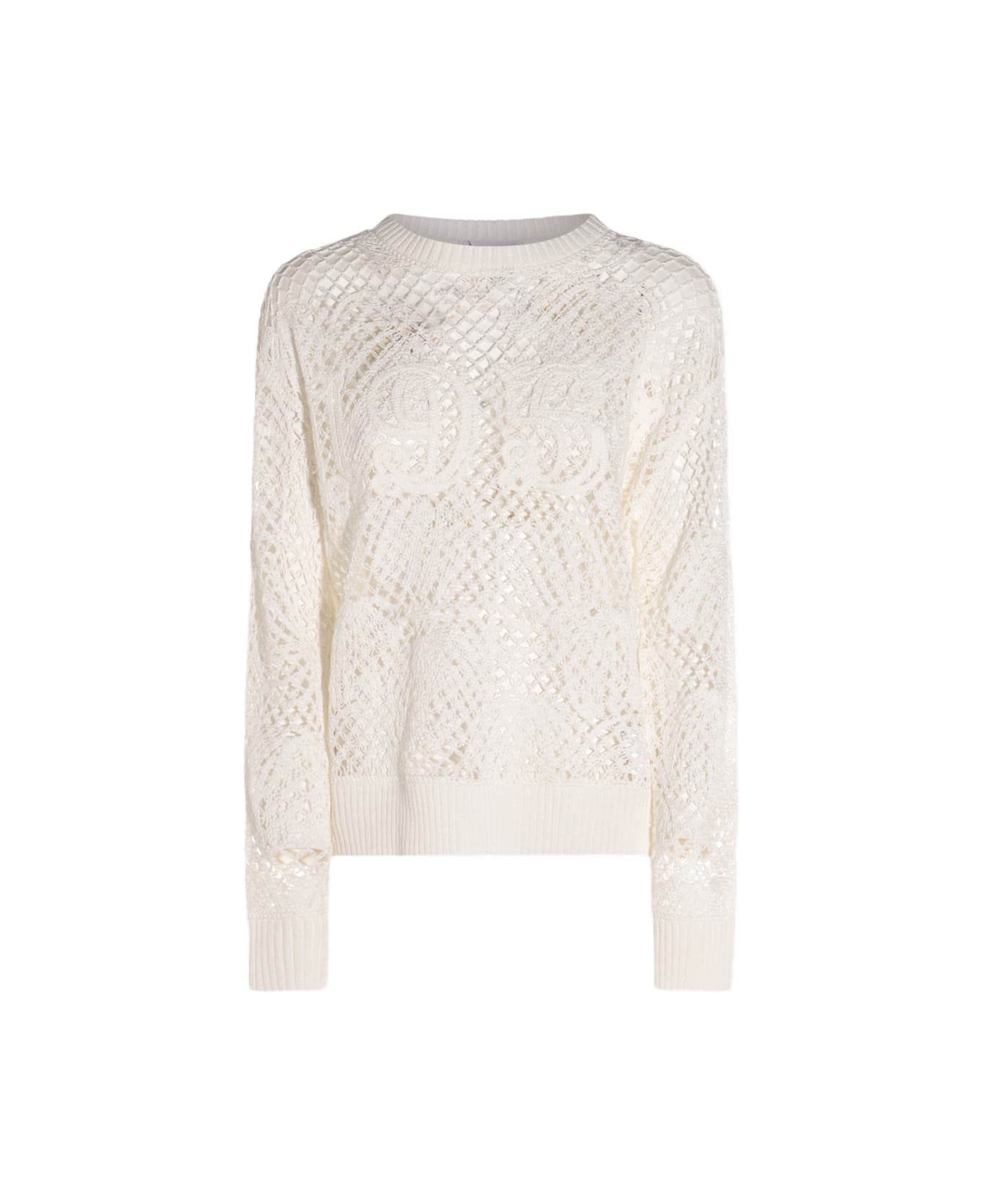 Max Mara White Cotton Farea Knitwear - White