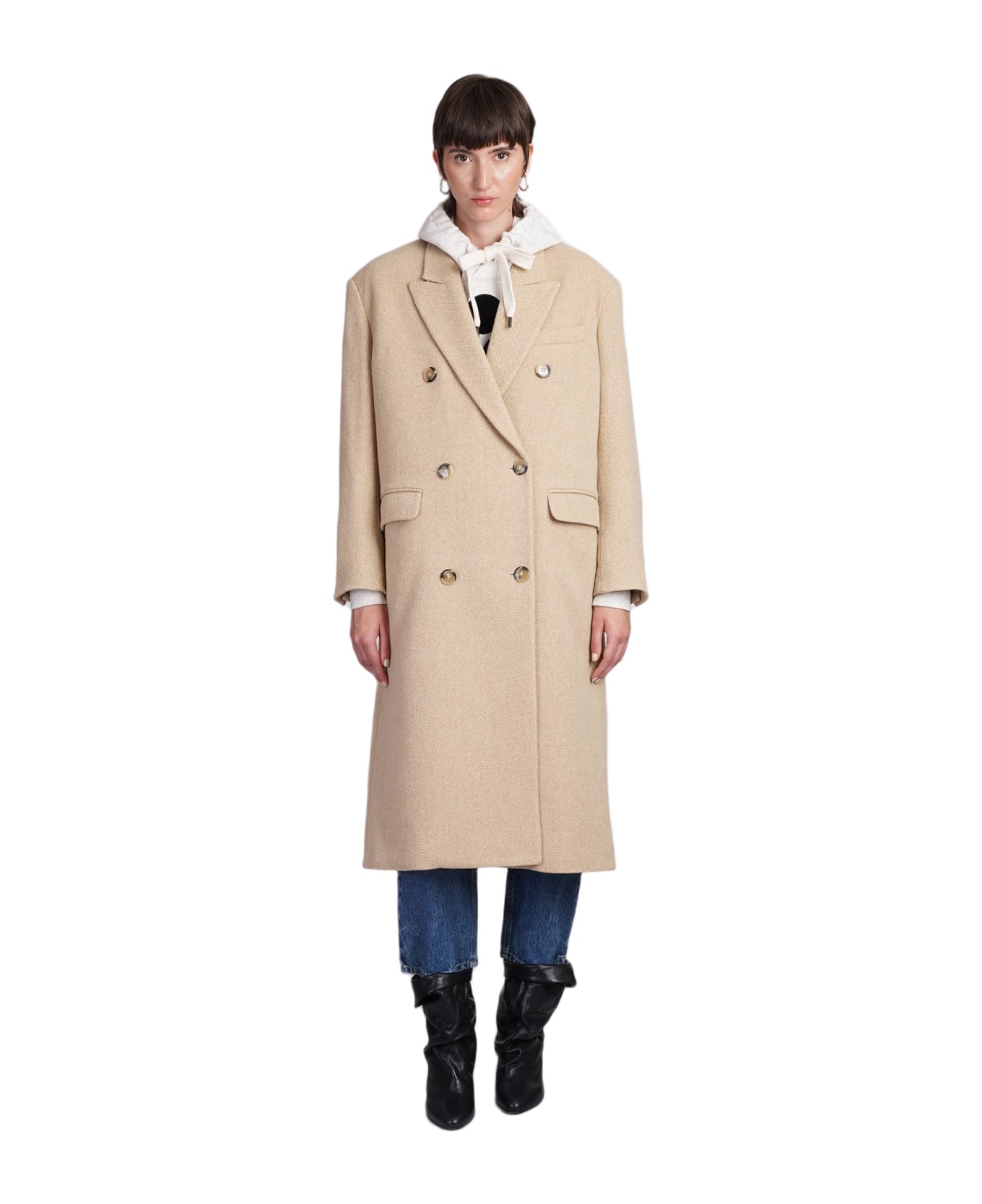 【送料&関税込】Marant Atoile Lexana Coat In Beige Wool Marant Étoile Lexana Coat In Beige Wool | italist