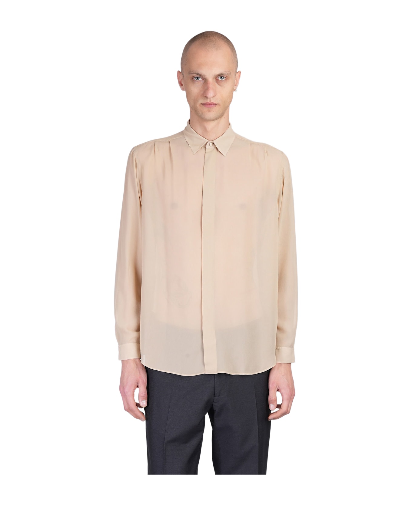 Lardini Shirt In Beige Silk - beige