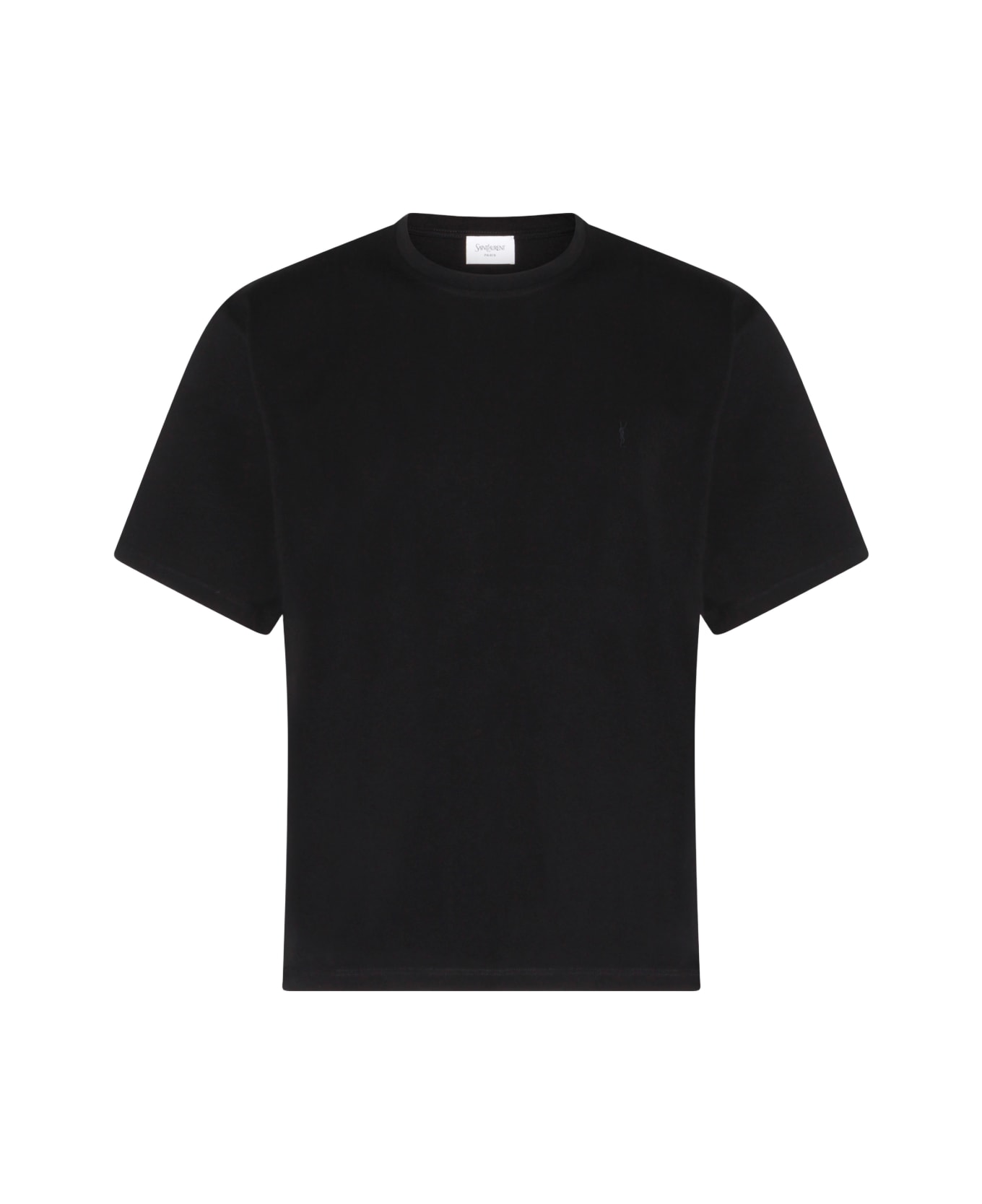Saint Laurent Black Cotton T-shirt - Black