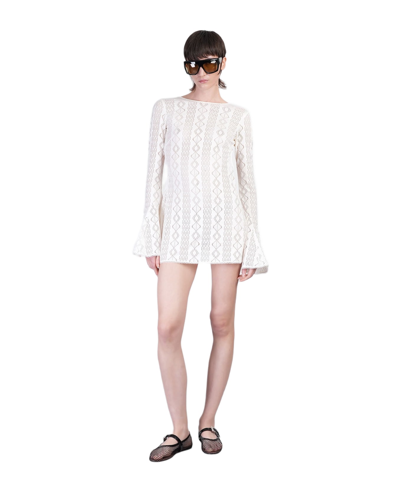 The Andamane Wanda Mini Mini Dress In White Cotton - white