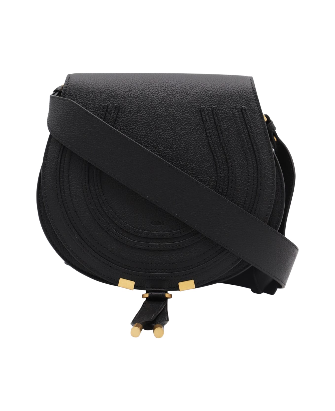 Chloé Black Leather Marcie Shoulder Bag - Black