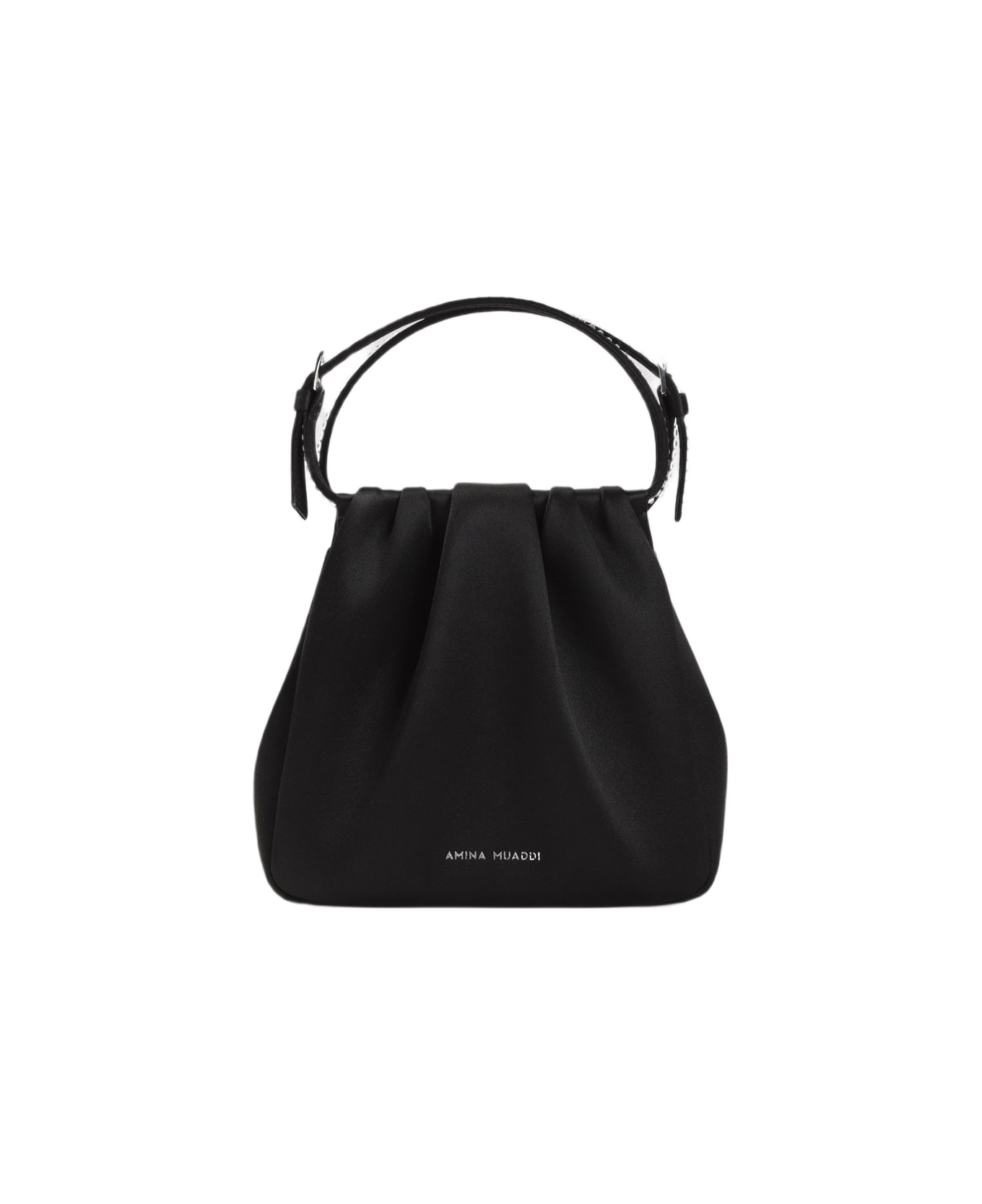 Amina Muaddi Vittoria Crystal Handbag - Black White