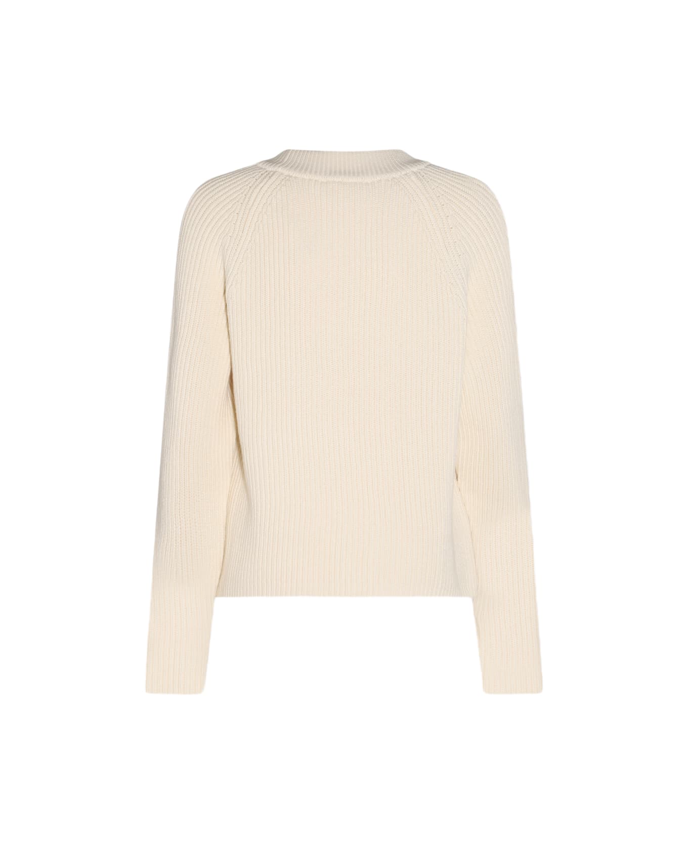Ami Alexandre Mattiussi Ivory Cotton And Wool Blend Sweater - White