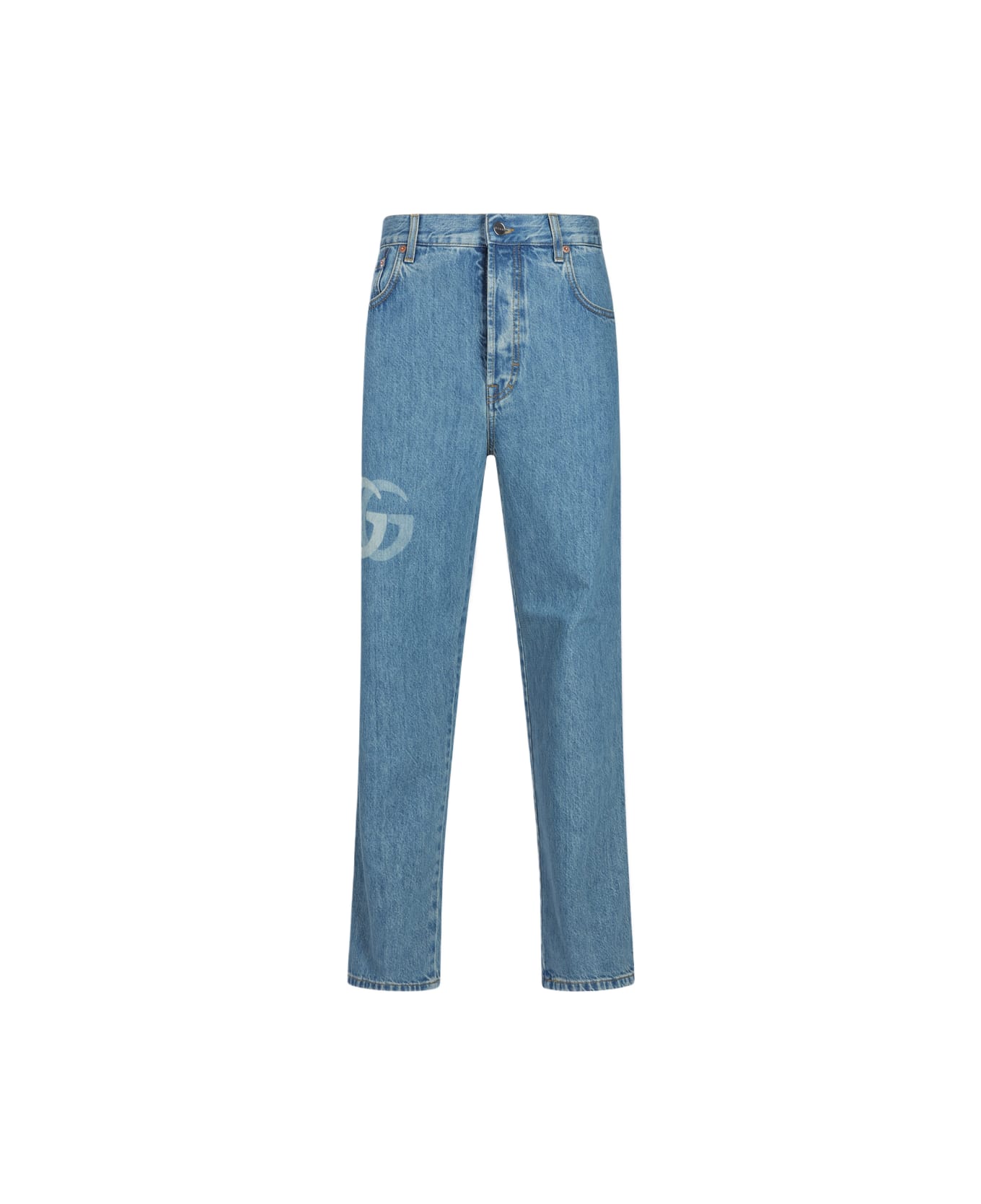 Gucci Blue Indigo Cotton Jeans - Blue
