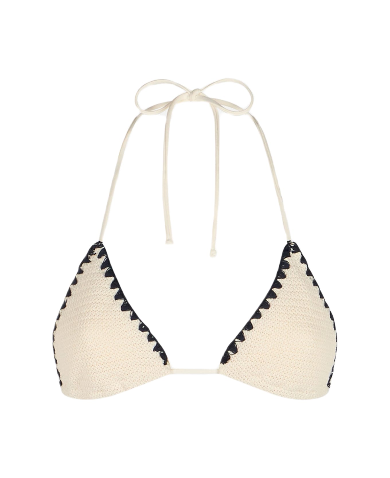 MC2 Saint Barth Woman Crochet Triangle Top Swimsuit Leah - WHITE