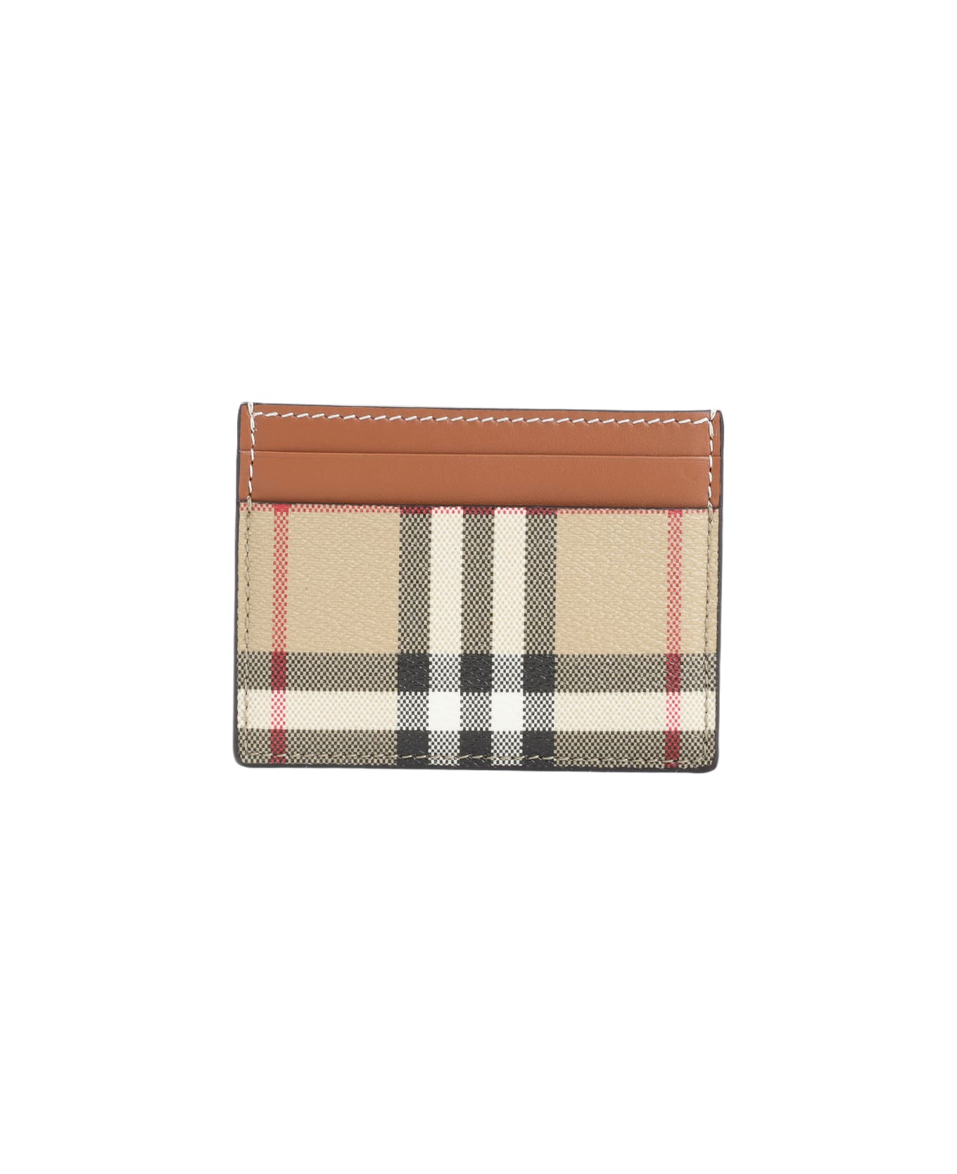 Burberry Sandon Credit Card Case - Vntg Chk Briar Brown