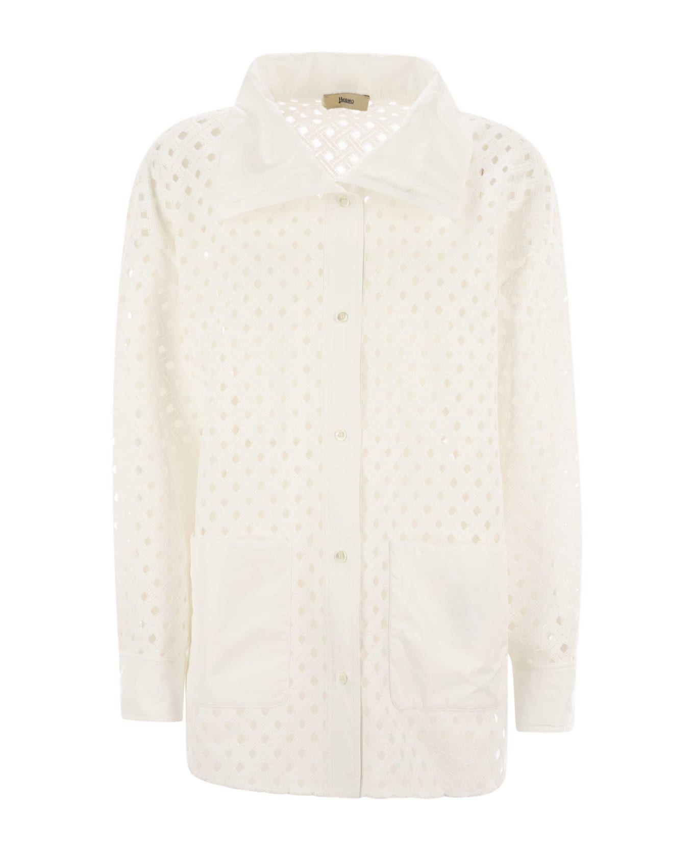 Herno Crochet-effect Shirt-cut Jacket - White