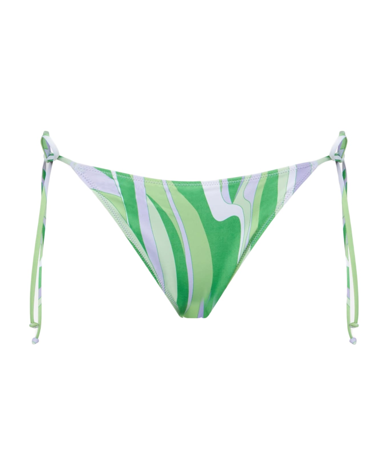 MC2 Saint Barth Woman Swim Briefs With Multicolor Wave Print - GREEN