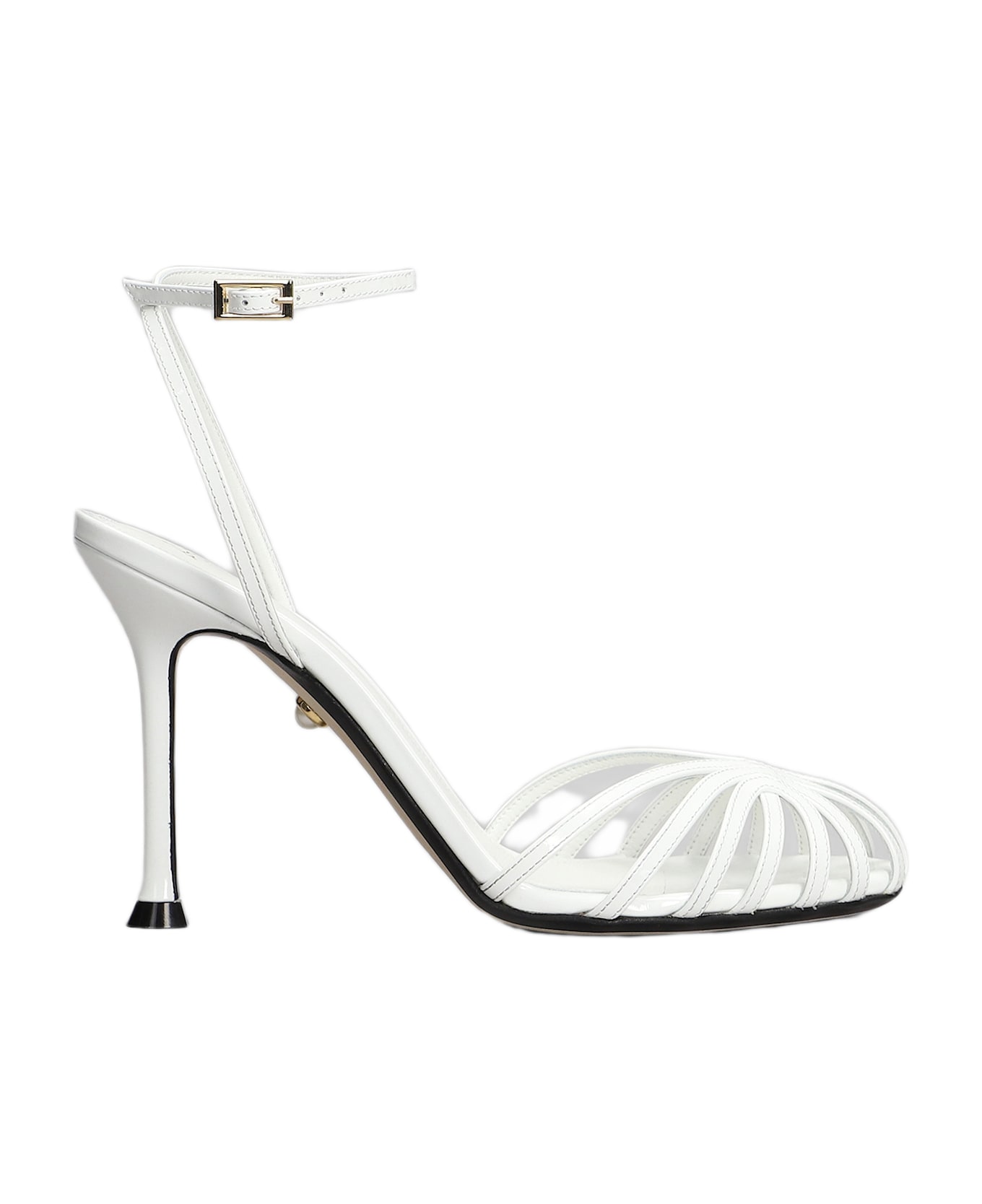 Alevì Ally 95 Sandals In White Patent Leather - white