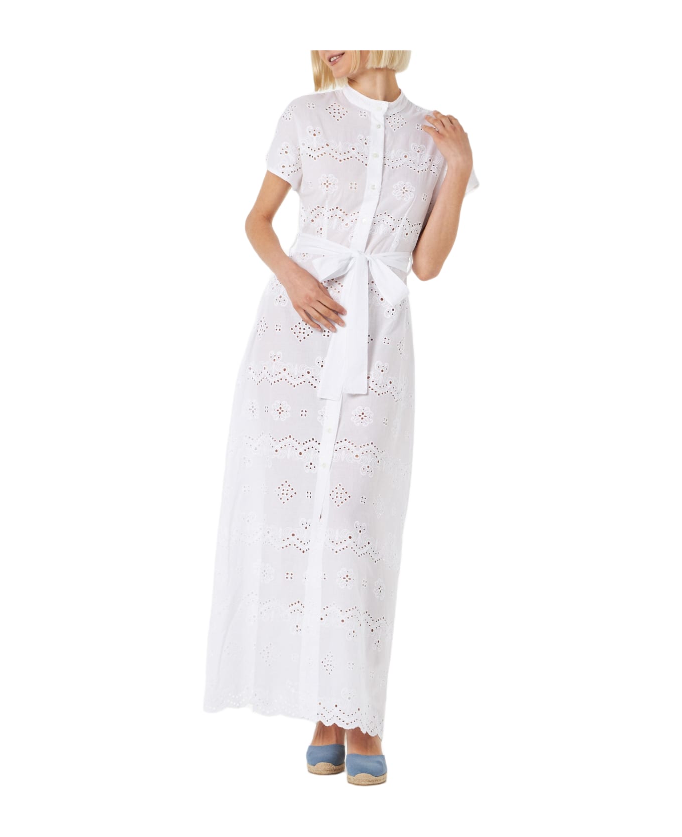 MC2 Saint Barth Woman White Sangallo Dress - WHITE