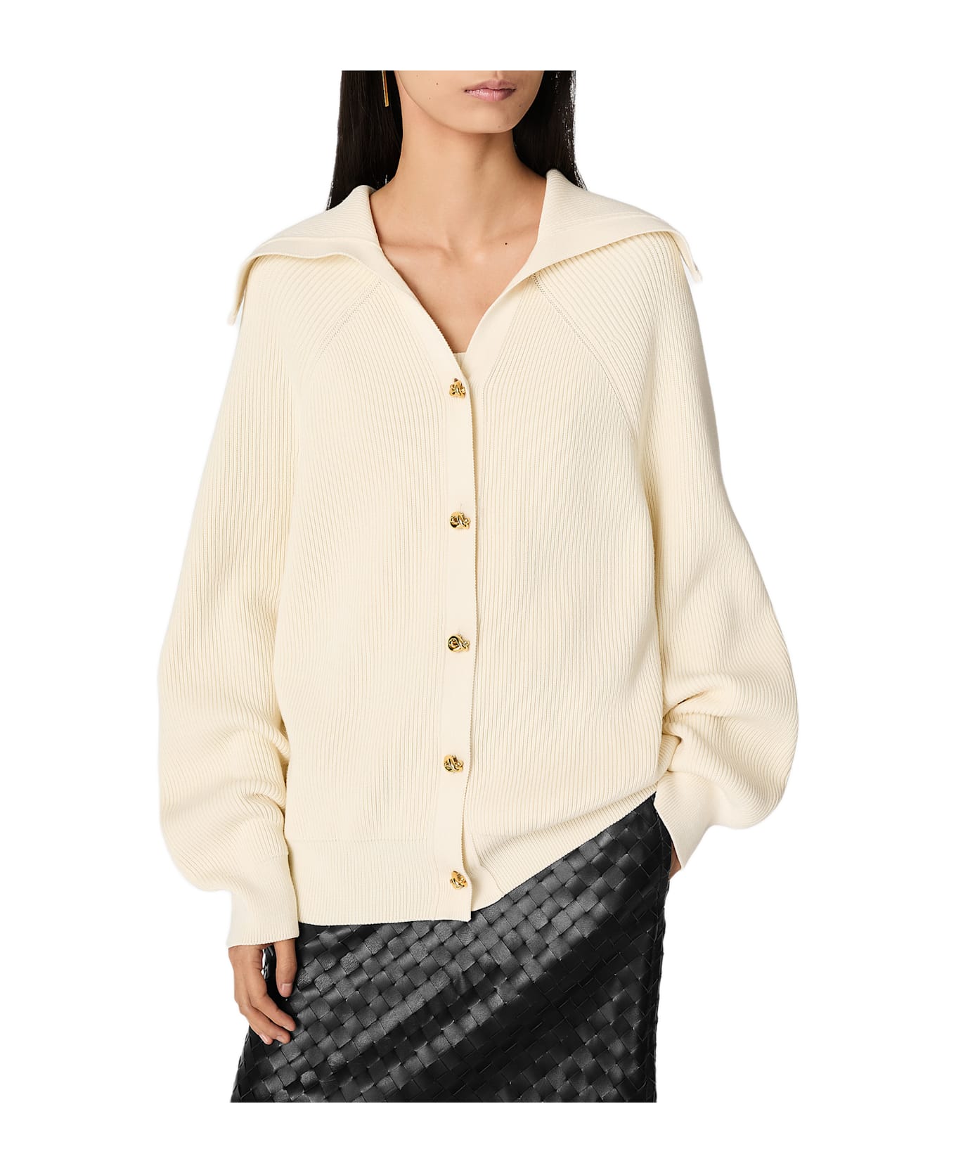 Bottega Veneta Knot Buttons Cardigan - White