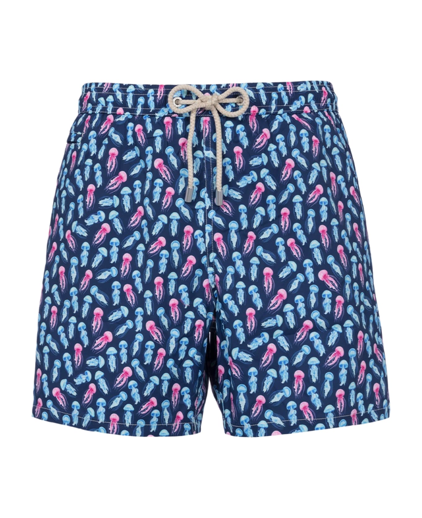 MC2 Saint Barth Comfort Light Classic Stretch Swim Shorts With Jellyfishes Print - BLUE