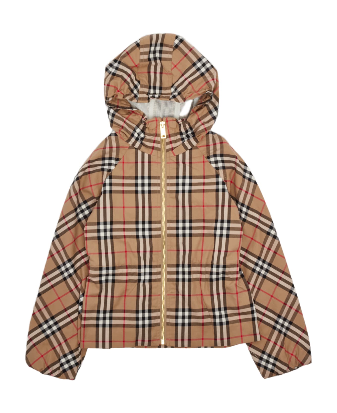 Burberry Cotton Jacket - CHECK BEIGE