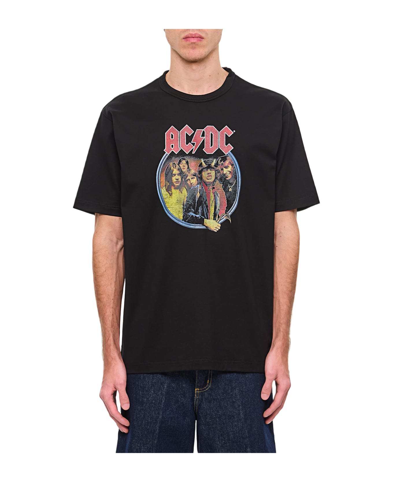 Junya Watanabe Ac/dc Printed T-shirt - Black