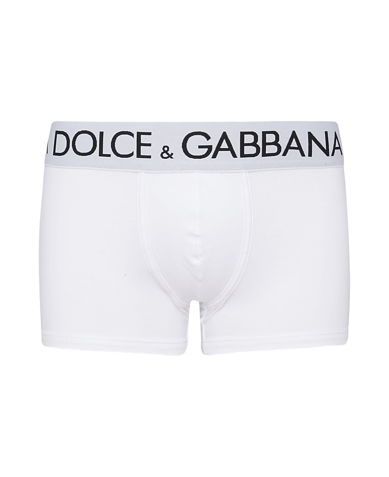 Dolce & Gabbana White Cotton Logo Boxers - BIANCO OTTICO