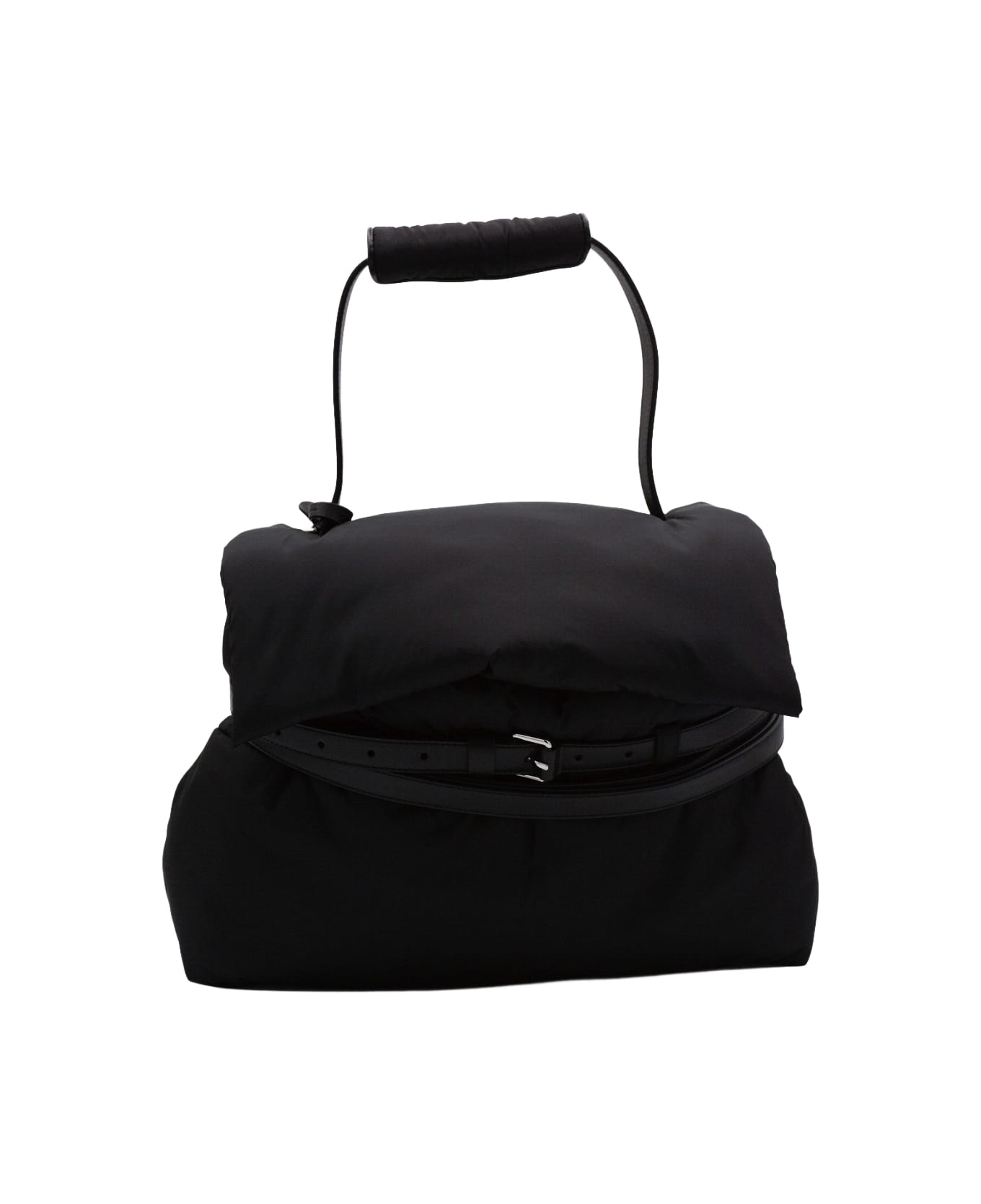 Moschino Black Leather Top Handle Bag - Black