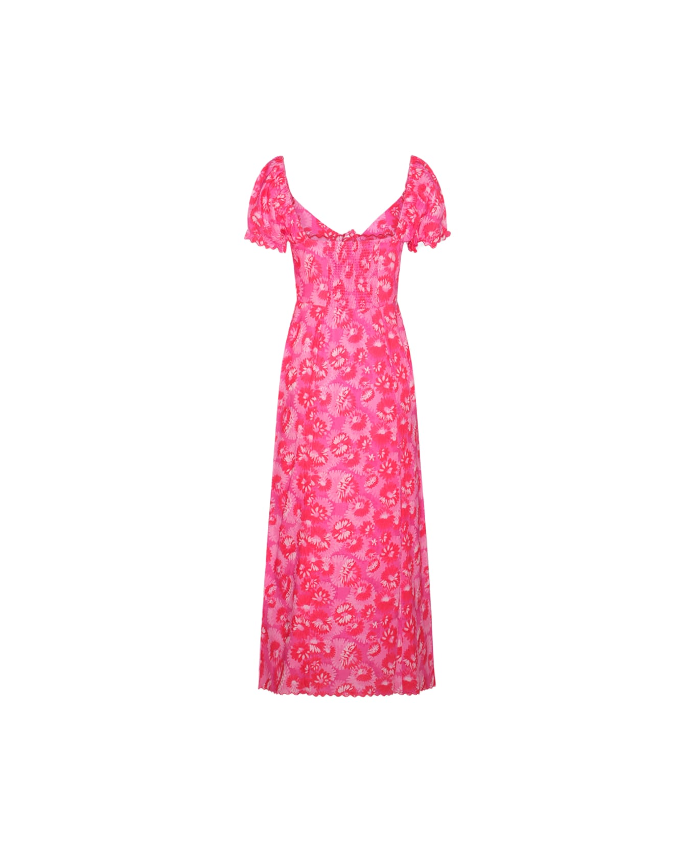 RIXO Pink Multicolour Linen-viscose Blend Briella Dress - SUNFLOWER FUSCHIA