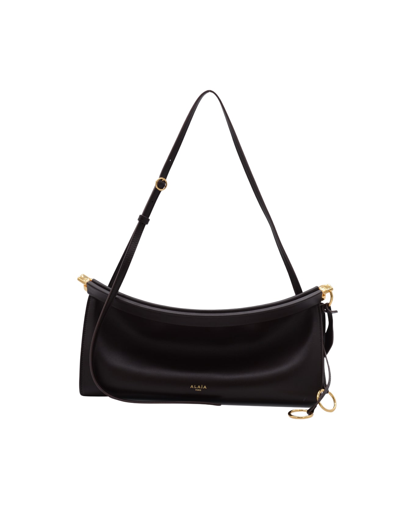 Alaia Dark Brown Leather East West Medium Crossbody Bag - MARRON FONCE
