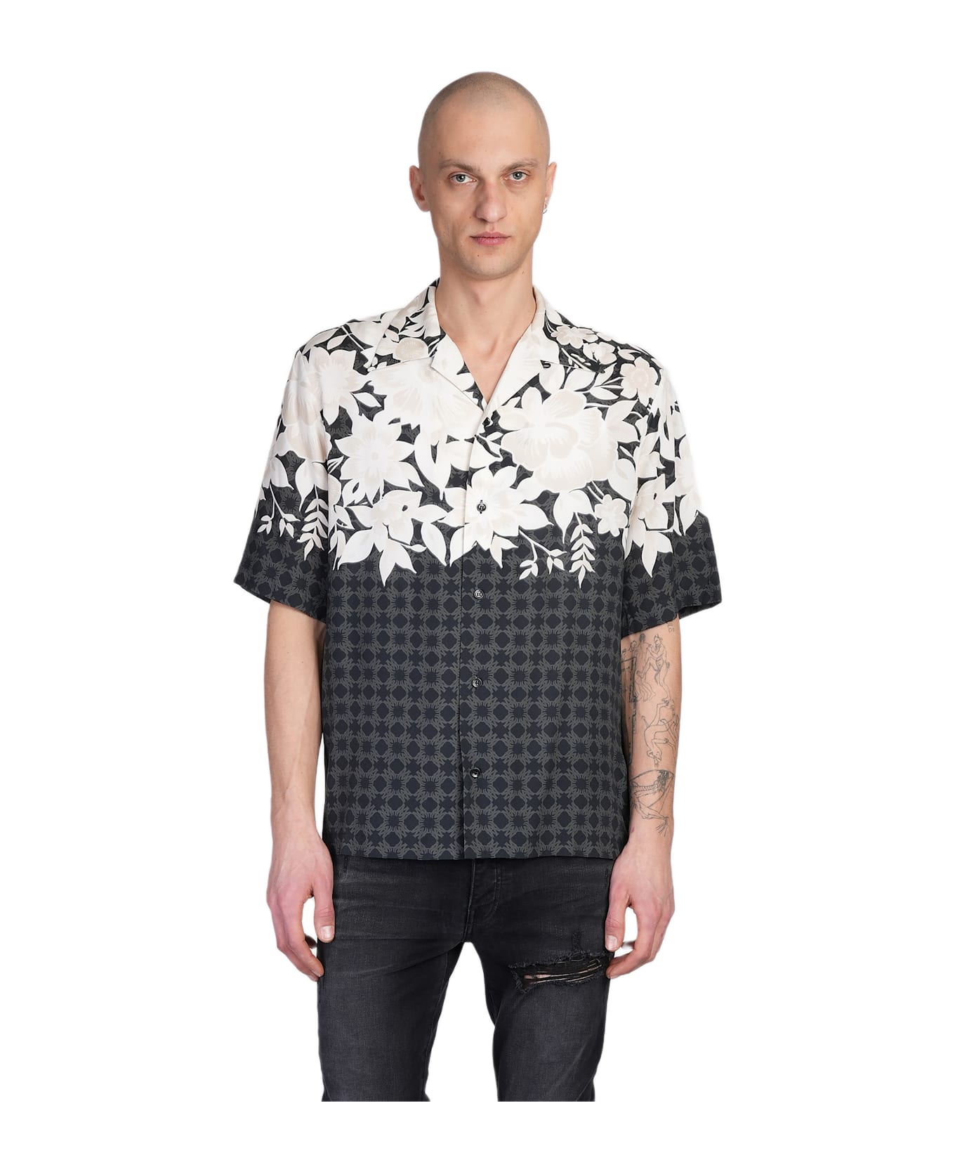 Shirt In Black Viscose - Thumbnail 2