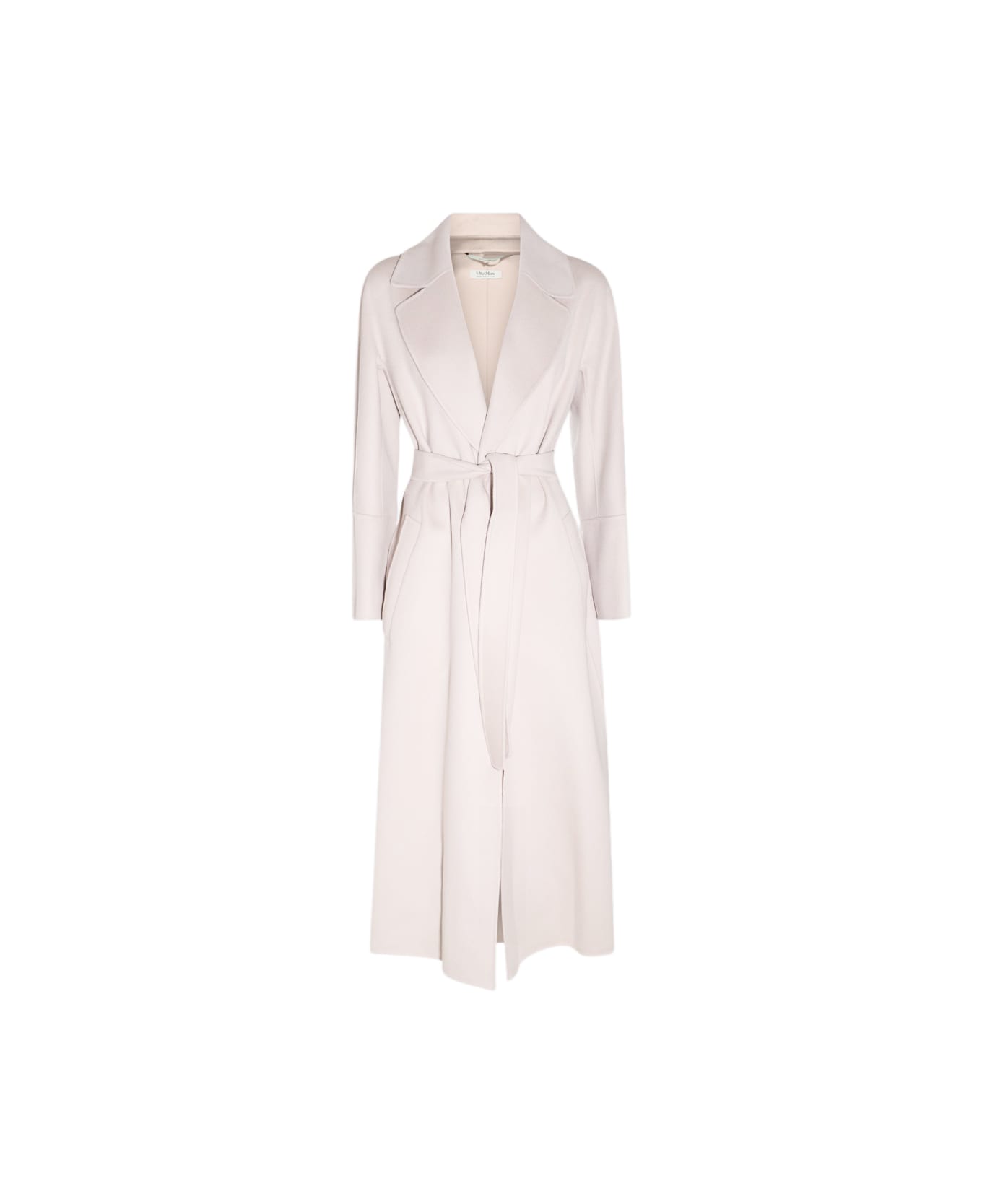 
S Max Mara White Elisa Wool Coat - Natural