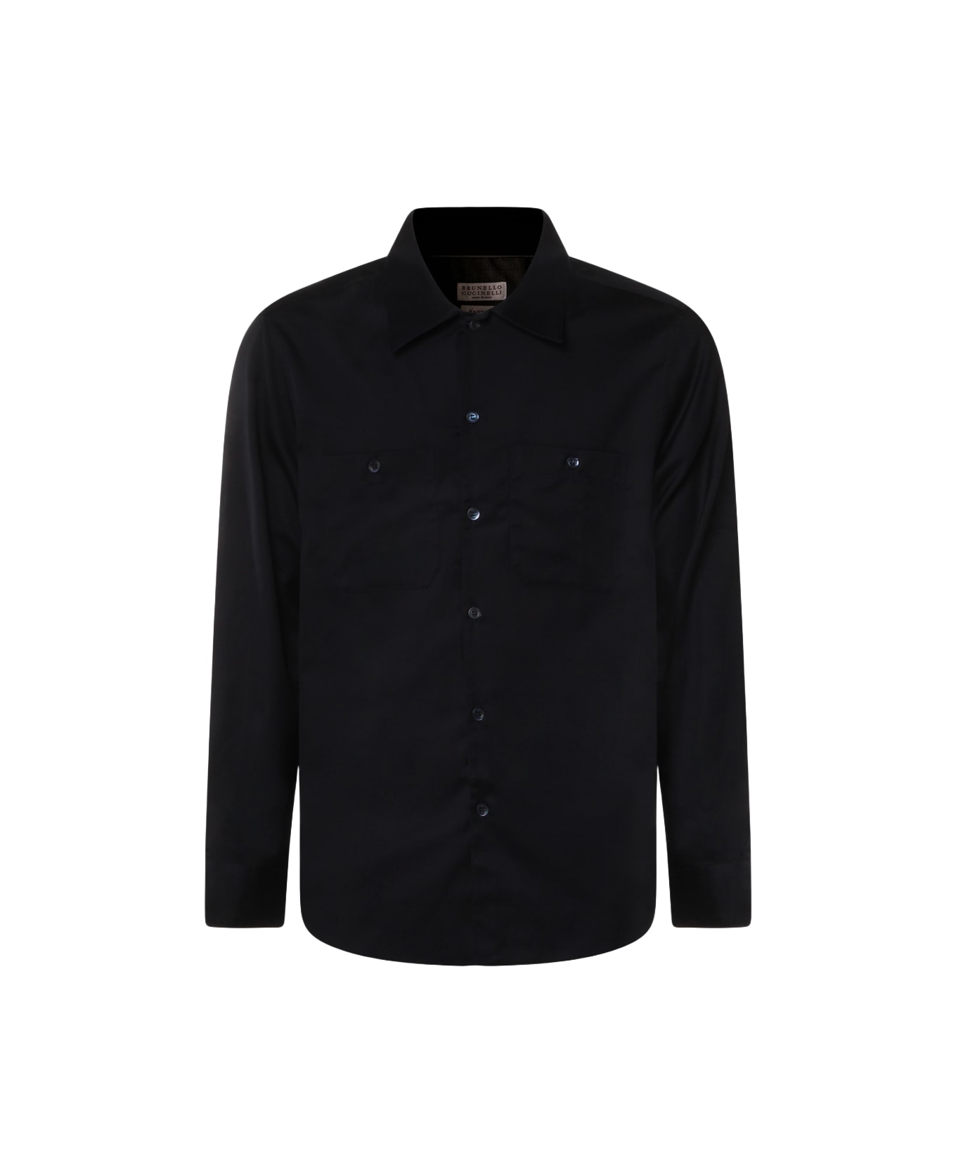 Brunello Cucinelli Navy Cotton Shirt - Blue