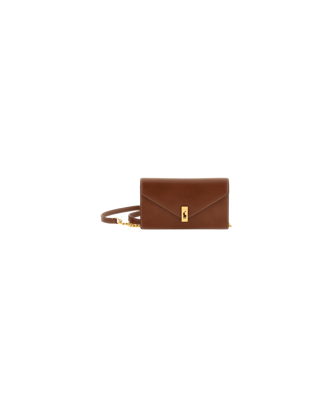 Polo Ralph Lauren Polo Id Leather Chain Wallet And Bag - Brown