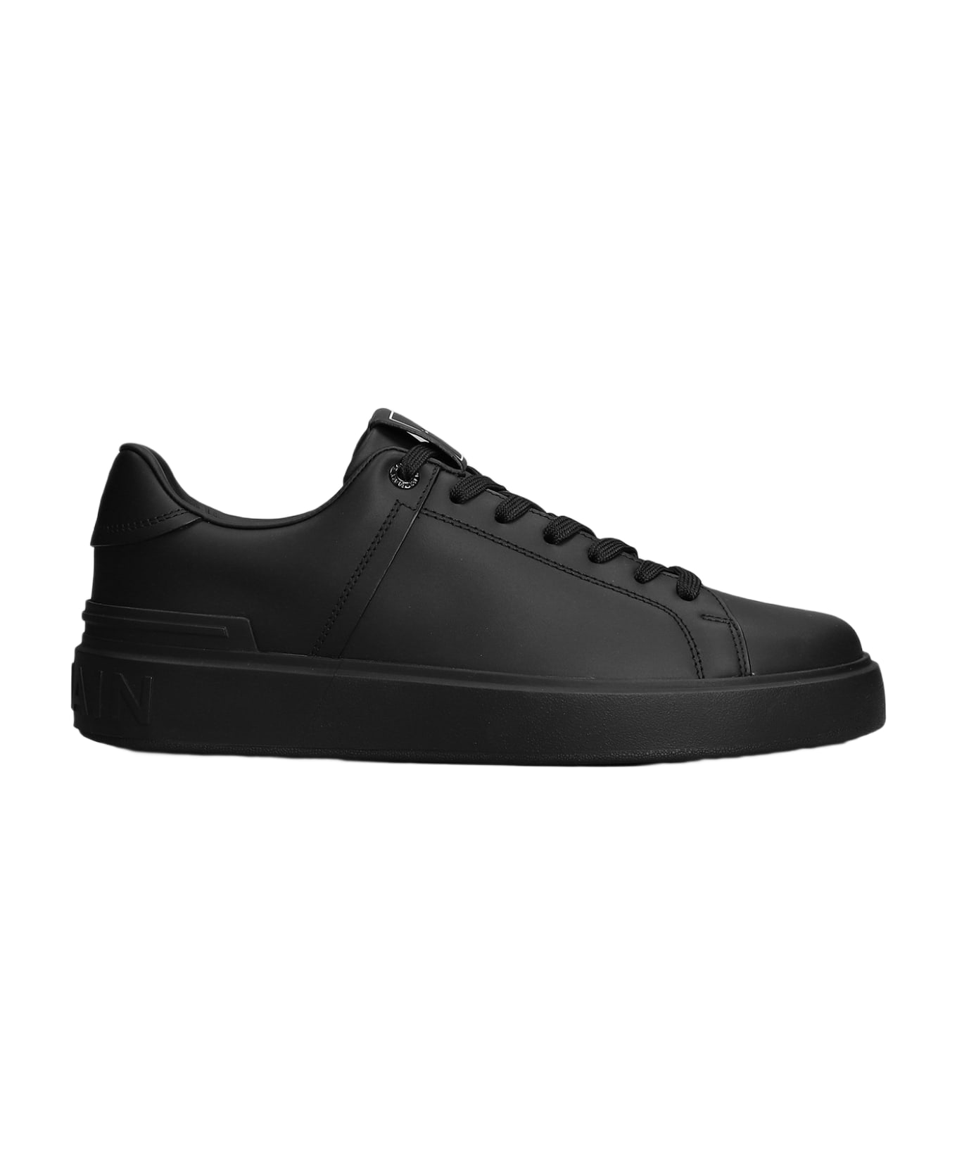 Balmain B Court Sneakers In Black Leather - black