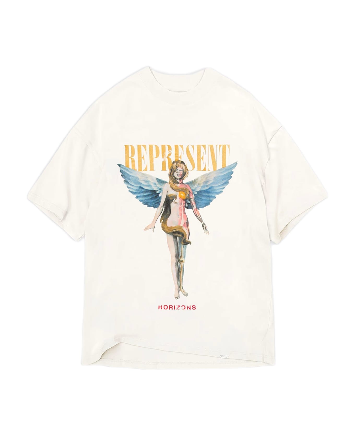 REPRESENT Reborn T-shirt Off white t-shirt with graphic print and logo - Reborn T-Shirt - Bianco