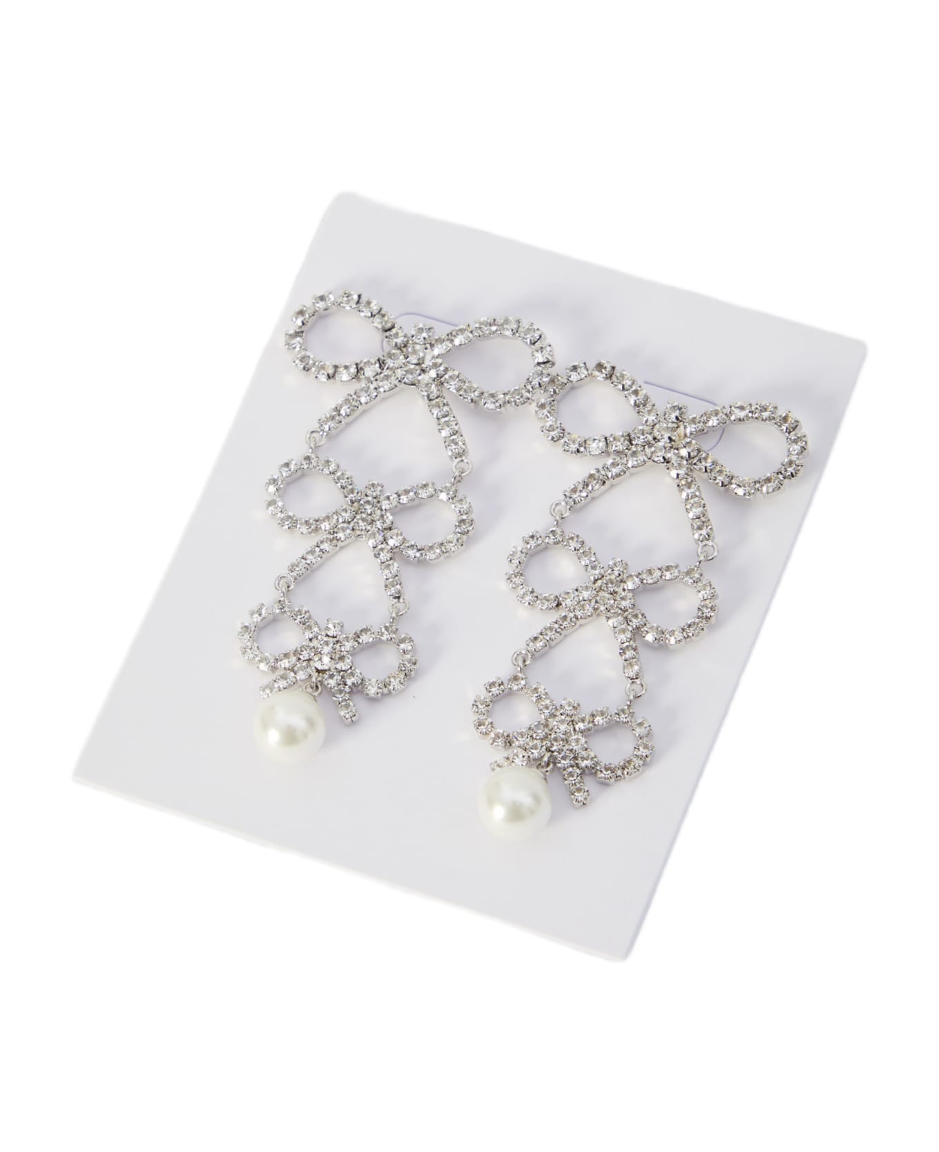 【関税込み】Bow Tiered Pearl Earrings - SELF PORTRAIT - Silv Bow Tiered Pearl Earrings – self-portrait-US