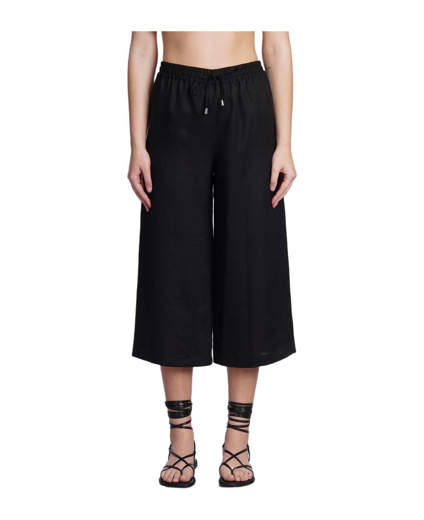 Holy Caftan Patmos Pants In Black Linen - black