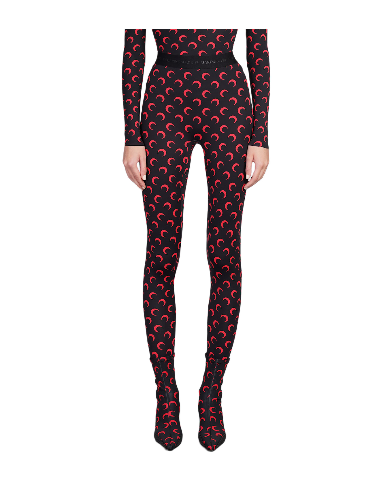 Marine Serre Leggings In Black Polyester - black