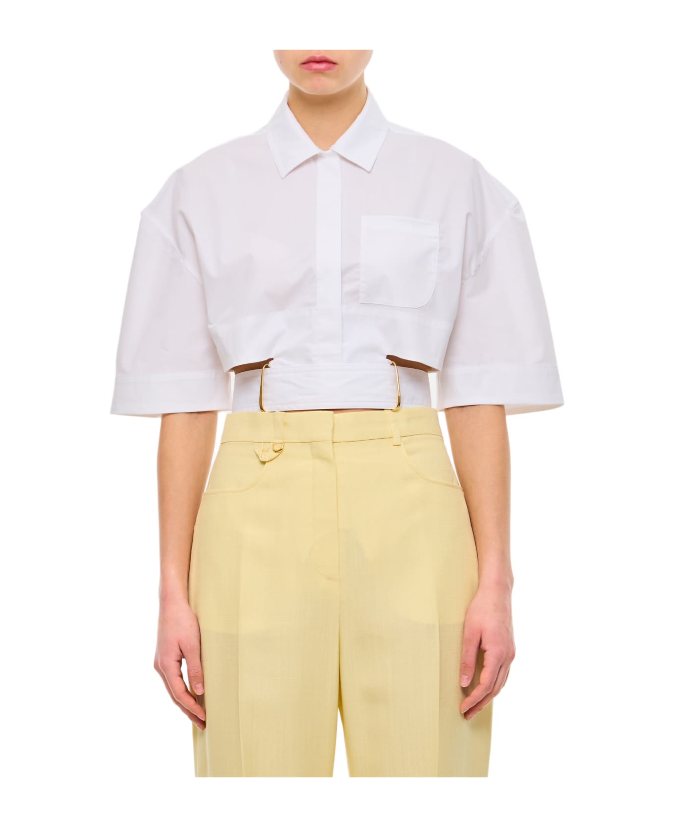 Jacquemus Croppped Cotton Shirt - White