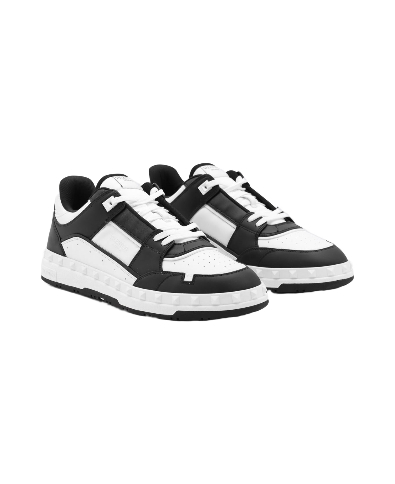 Valentino Garavani Black And White Leather Sneakers - NEROBIANCOBIANCONEROBIANCONEROBN
