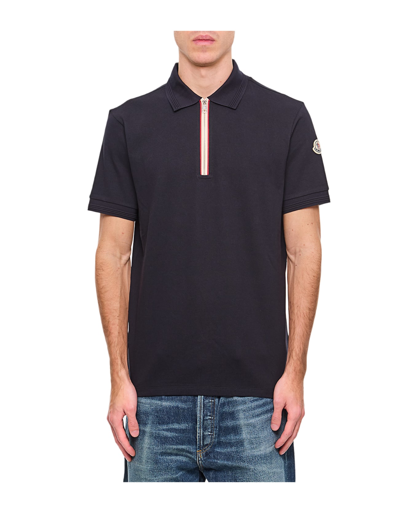Moncler Short Sleeves Polo - Blue