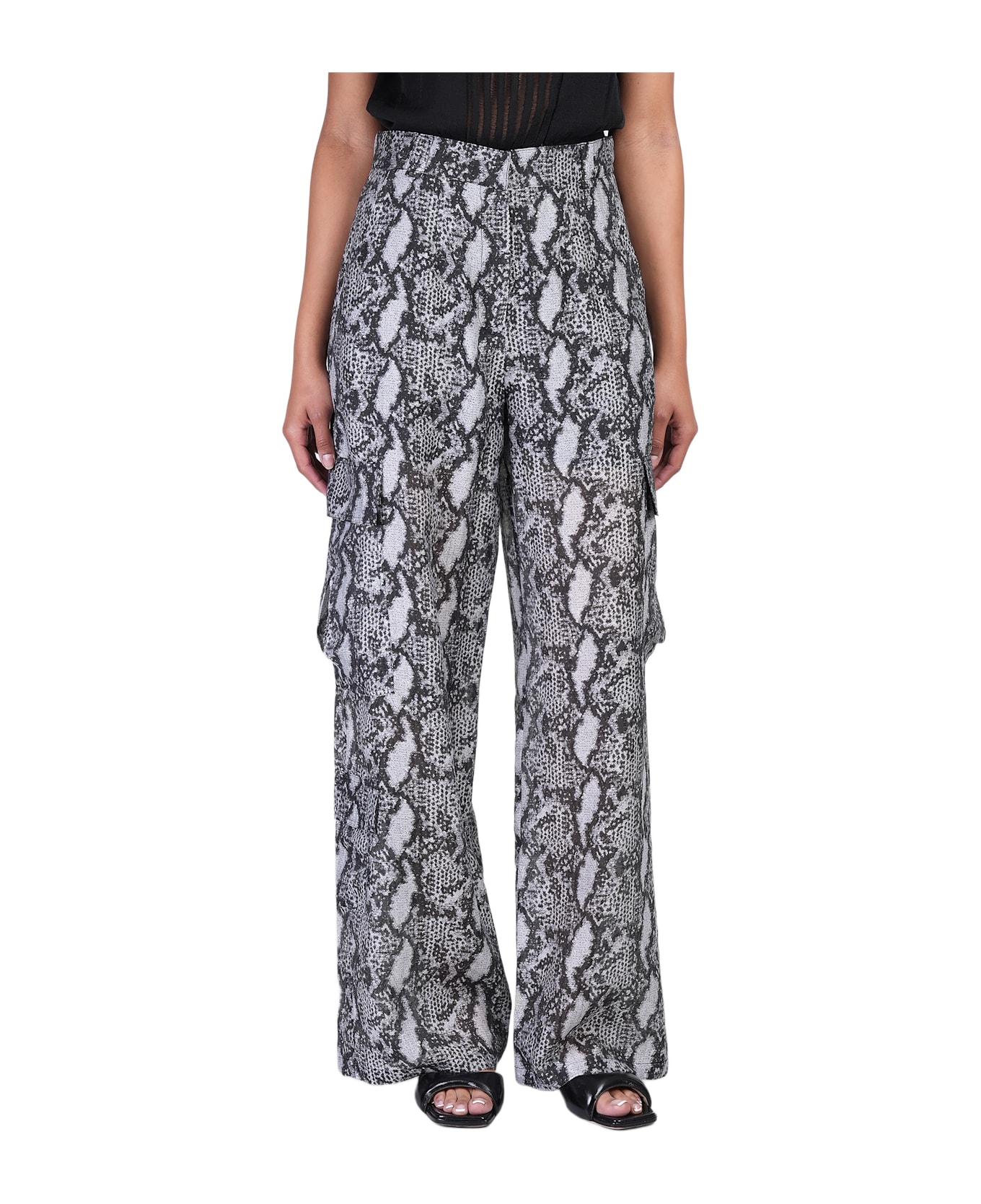 IRO Asona Pants In Silver Wool And Polyester - silver