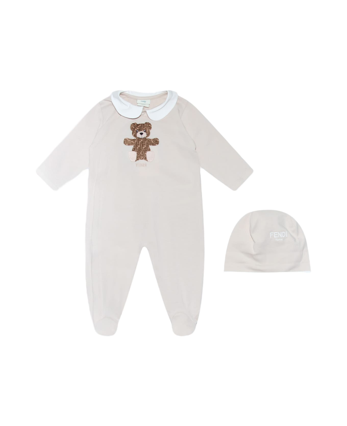 Fendi Beige Cotton Two Pieces Suit - BEIGE BABY
